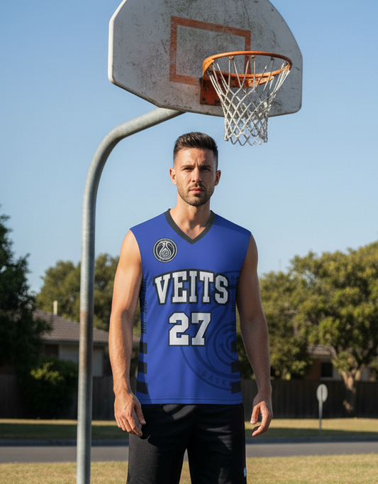 Originaltrikot VEITS blau, mit Name individualisiert