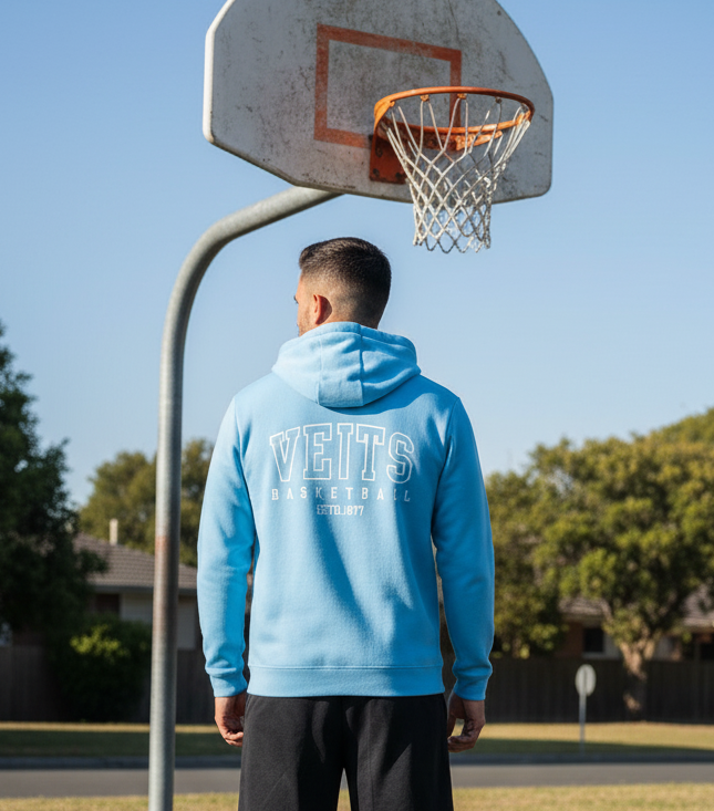 Premium Hoodie VEITS-Basketball hellblau (Marke Joma)