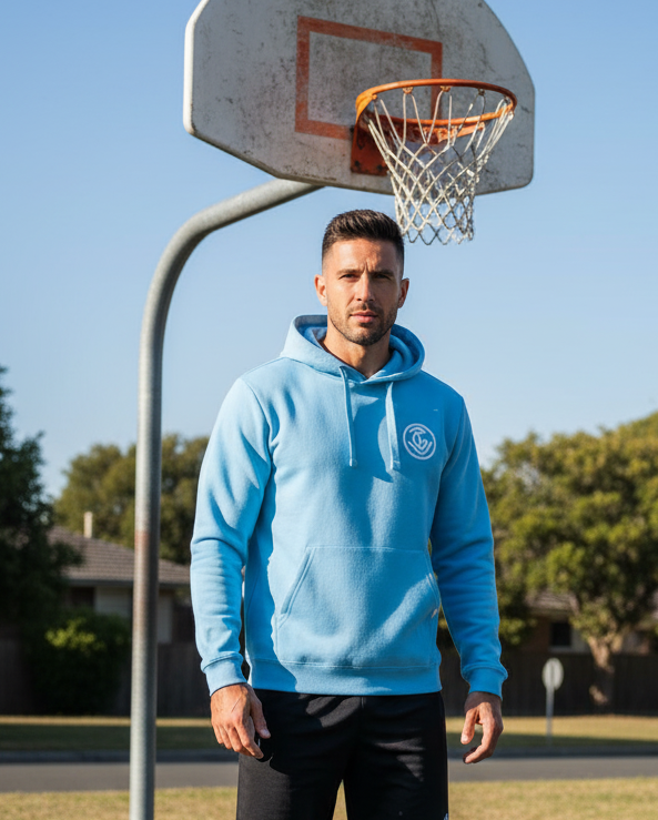 Premium Hoodie VEITS-Basketball hellblau (Marke Joma)