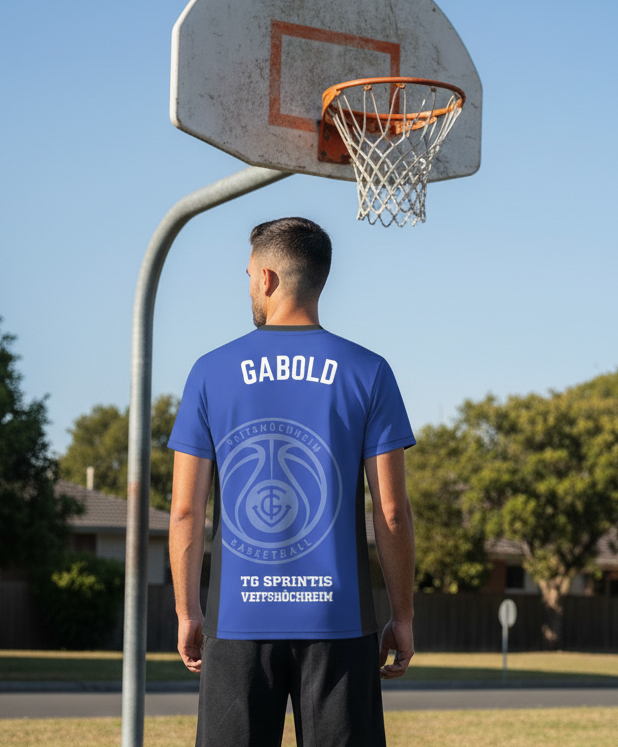 Shootingshirt VEITS blau, mit Name individualisiert