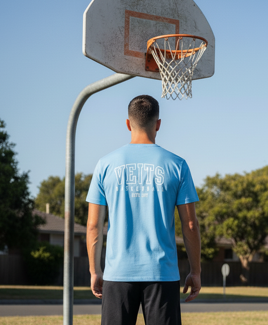 Premium T-Shirt VEITS-Basketball hellblau (Marke Joma)