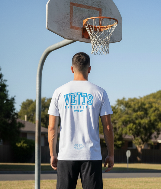 Premium T-Shirt VEITS-Basketball weiß (Marke Joma)