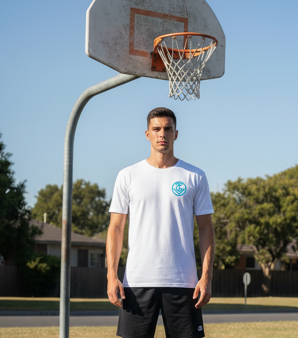 Premium T-Shirt VEITS-Basketball weiß (Marke Joma)