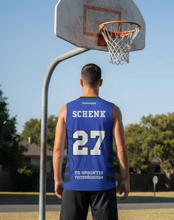 Originaltrikot VEITS blau, mit Name individualisiert