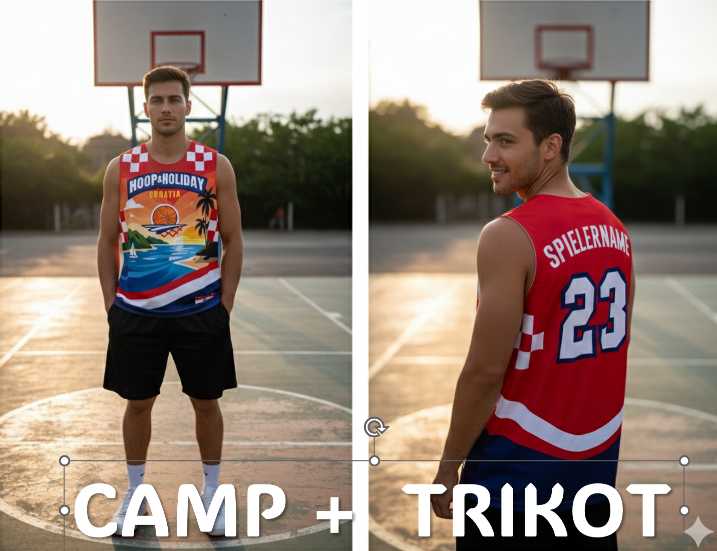 Camp-Anmeldung + Trikot "Hoop & Holiday" mit Name individualisiert