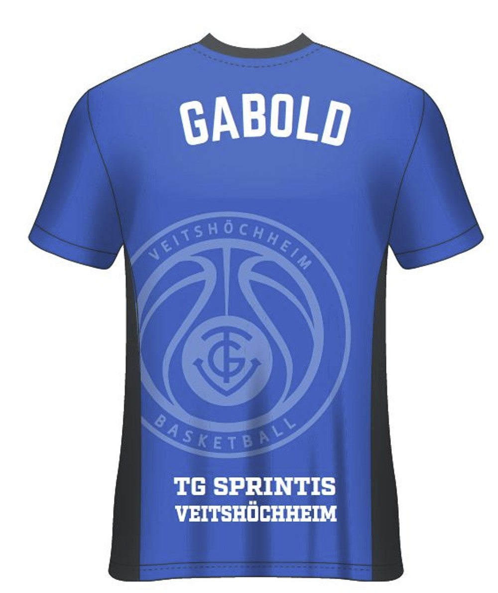 Shootingshirt VEITS blau, mit Name individualisiert