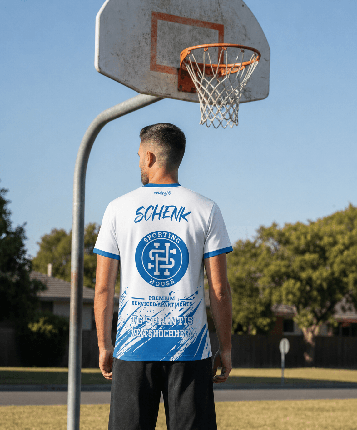 Shootingshirt VEITS weiß, mit Name individualisiert