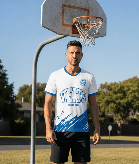 Shootingshirt VEITS weiß, mit Name individualisiert